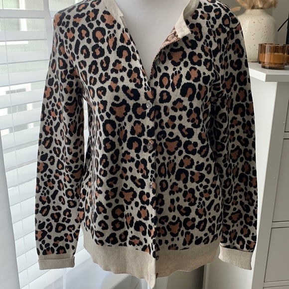 A New Day Animal Print button up cardigan | Small - Picture 2 of 7